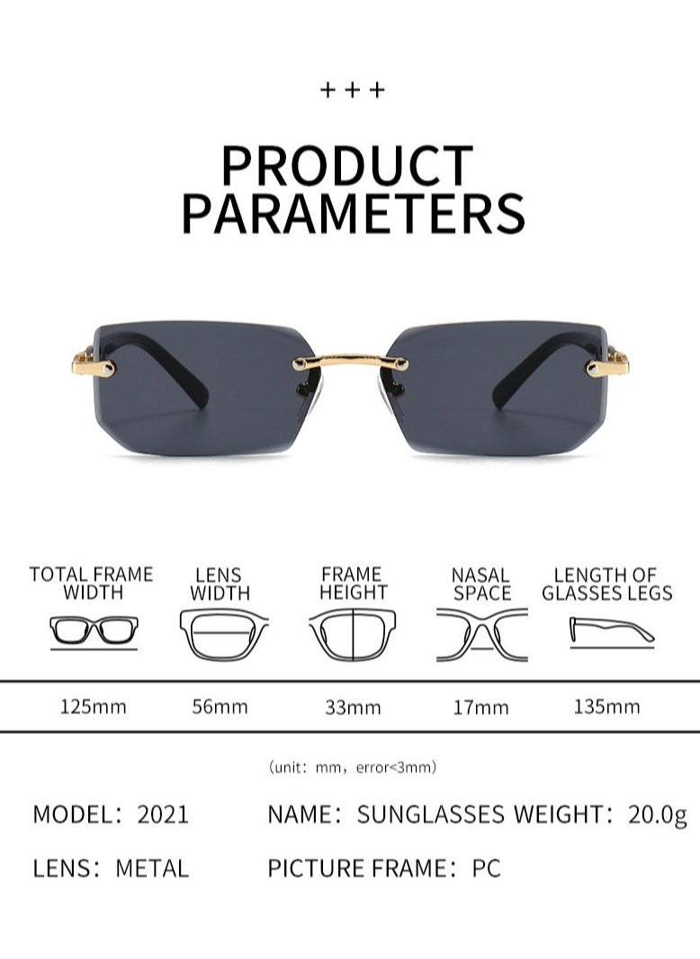 Gasin New Rimless Fashion Trend Sunglasses Personalized Sunglasses UV Protection Unisex  - Image 2