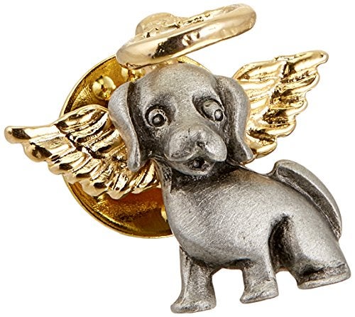 Cathedral Art Dog Angel Memorial Lapel Pin, Bereavement and Sympathy Gift for Loss of Pet, 3/4 inch, Pewter and Gold, by Cathedral Art - Image 1