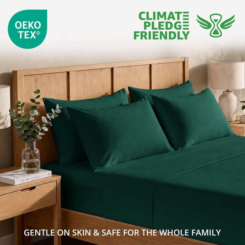 MOONLIGHT20015 Moonlight Bedding Emerald Pillow Cases 2 Pack (50 x 75cm) Microfibre - Image 4