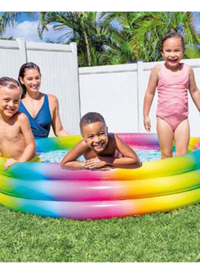 INTEX Rainbow Ombre Inflatable Kiddie Pool - 147 x 33 cm 3-Ring Padded Swimming Pool for Kids (Ages 2+), Unisex 147x33cm - Image 3