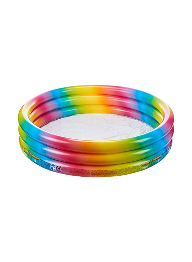 INTEX Rainbow Ombre Inflatable Kiddie Pool - 147 x 33 cm 3-Ring Padded Swimming Pool for Kids (Ages 2+), Unisex 147x33cm - Image 1