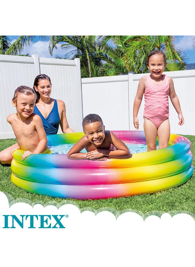 INTEX Rainbow Ombre Inflatable Kiddie Pool - 147 x 33 cm 3-Ring Padded Swimming Pool for Kids (Ages 2+), Unisex 147x33cm - Image 5