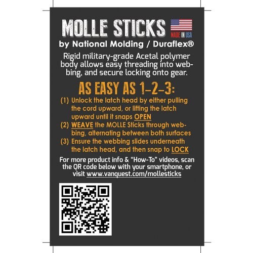 VANQUEST 5" MOLLE Sticks (4 Pack) (Wolf Gray) - Image 4