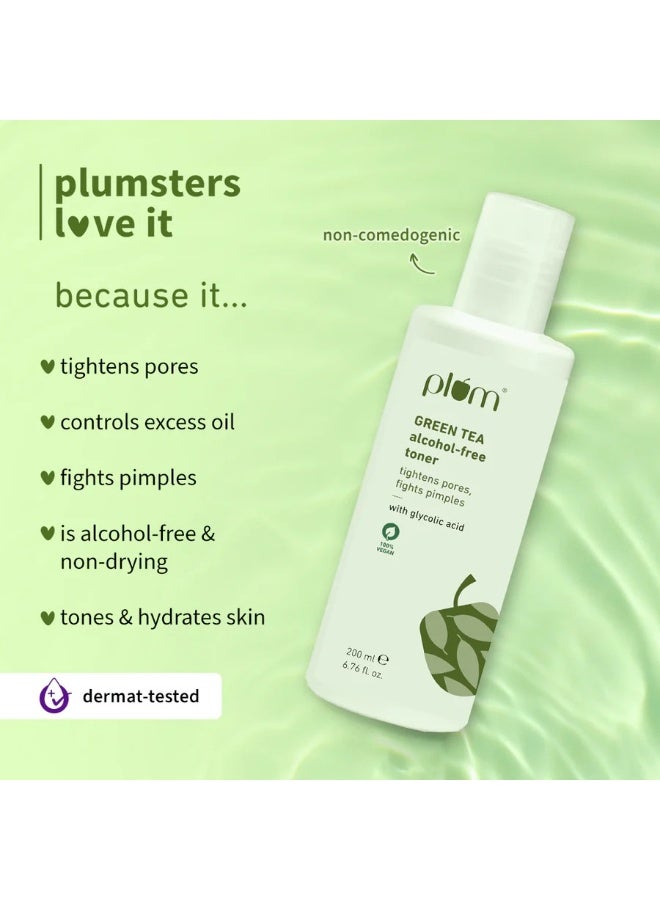 Plum Green Tea Face Toner For Oily Acne Prone Skin Facial Toner for Glowing Skin Shrinks and Tightens Pores Controls Excess Oil 200ml - Image 3