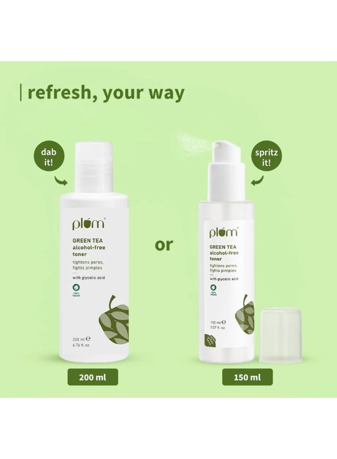 Plum Green Tea Face Toner For Oily Acne Prone Skin Facial Toner for Glowing Skin Shrinks and Tightens Pores Controls Excess Oil 200ml - Image 2