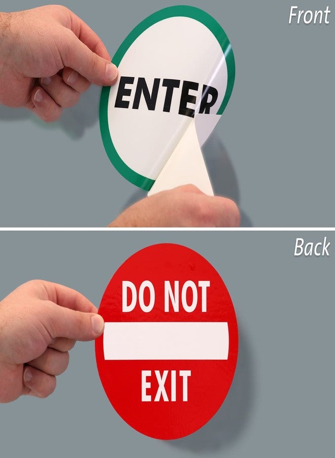 SmartSign “Enter - Do not Exit” Two-Sided Glass Door Decal | 6" Circular Polyester - Image 5