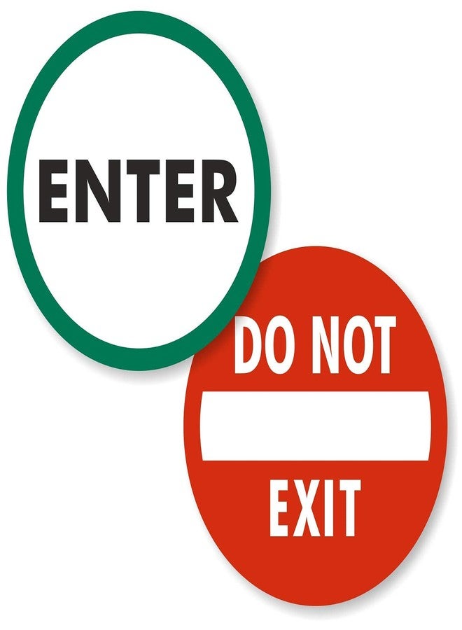 SmartSign “Enter - Do not Exit” Two-Sided Glass Door Decal | 6" Circular Polyester - Image 1