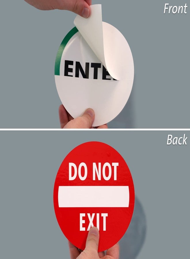 SmartSign “Enter - Do not Exit” Two-Sided Glass Door Decal | 6" Circular Polyester - Image 4