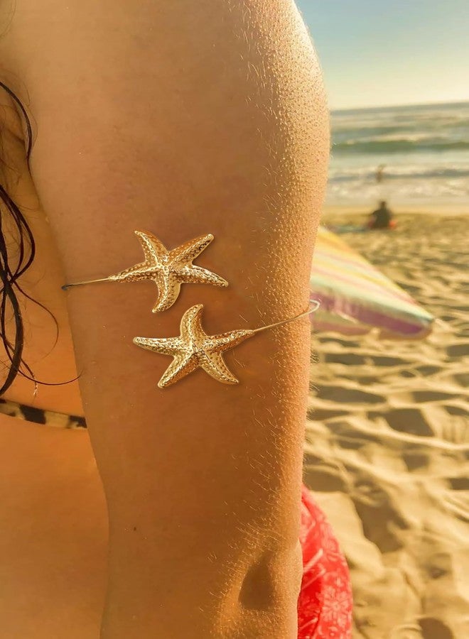 AIBFRID 3 Pcs Arm Cuff Jewelry for Women Adjustable Starfish Arm Cuffs Bangle Band Armlet Upper Arm Cuff Bracelet - Image 2