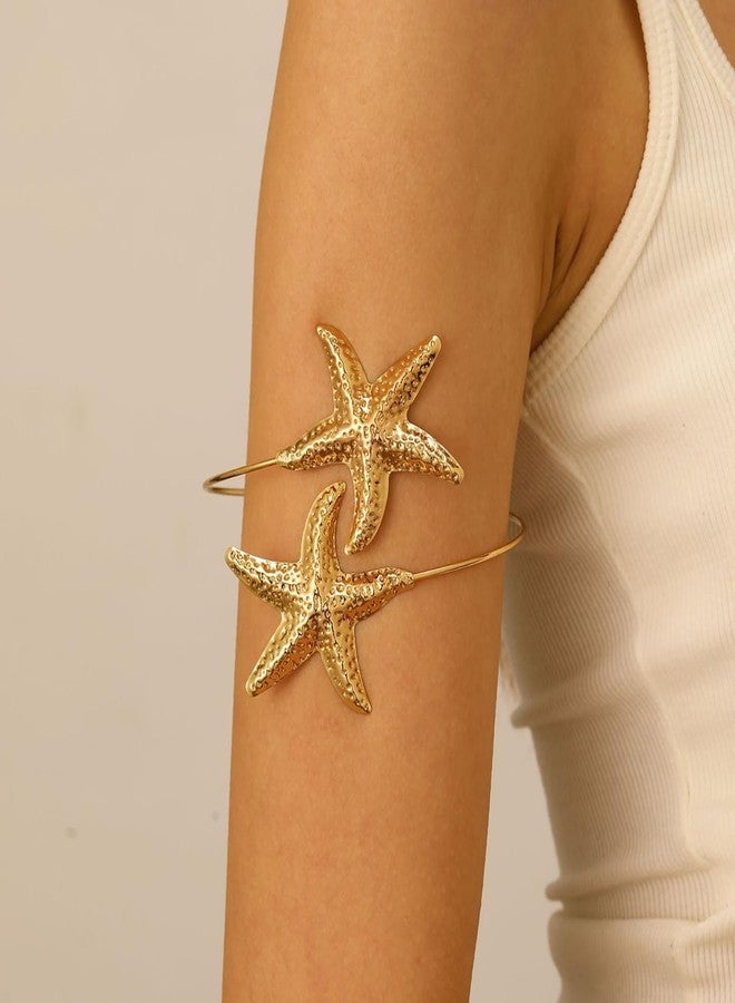 AIBFRID 3 Pcs Arm Cuff Jewelry for Women Adjustable Starfish Arm Cuffs Bangle Band Armlet Upper Arm Cuff Bracelet - Image 4