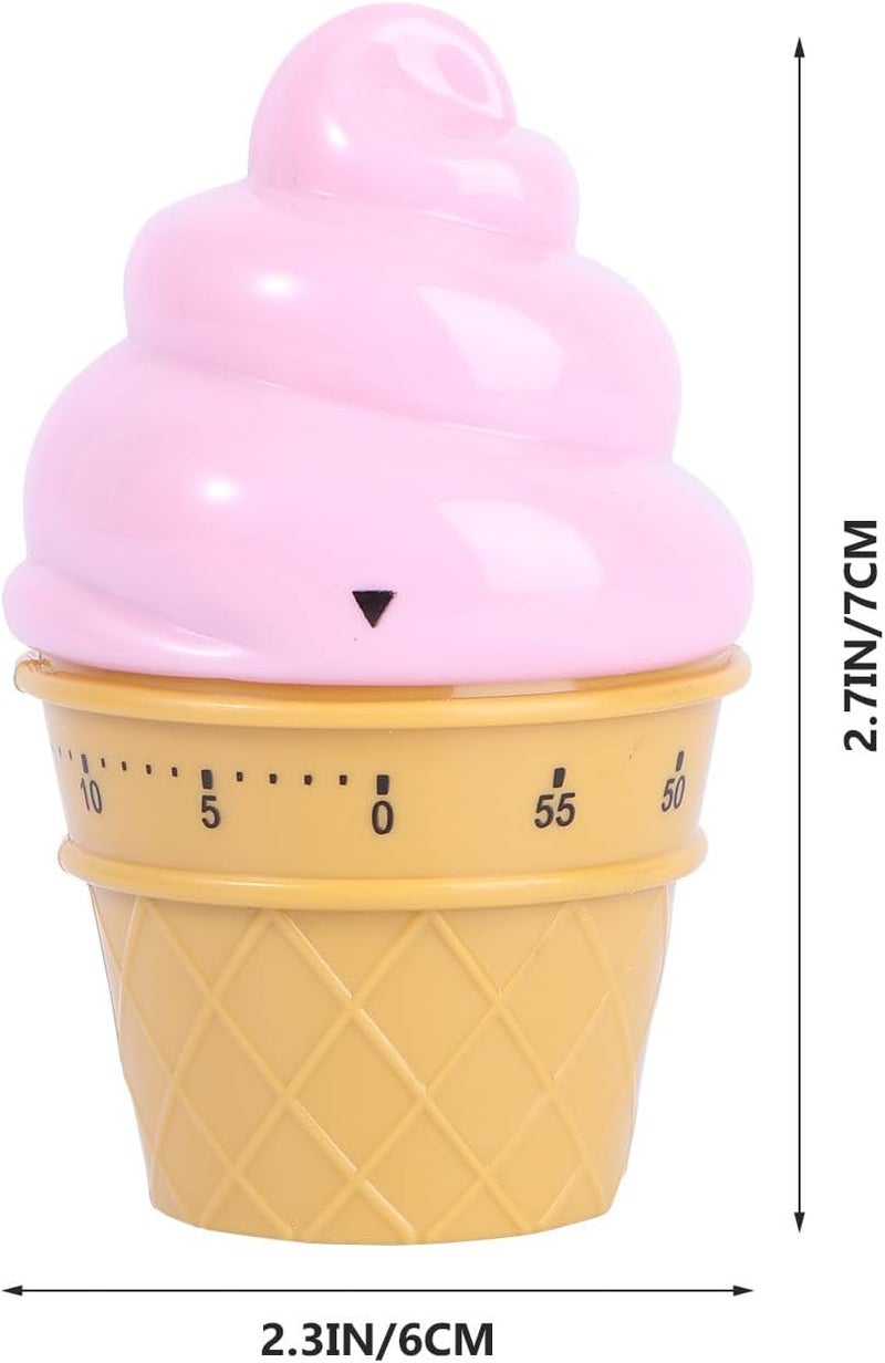 ABOOFAN Mechanical Kitchen Countdown Cooking Timer Ice Cream Design Practical Timing Reminder for Home and Classroom Use - Image 2