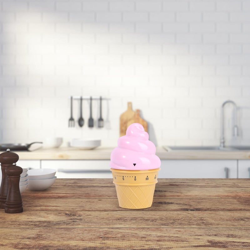 ABOOFAN Mechanical Kitchen Countdown Cooking Timer Ice Cream Design Practical Timing Reminder for Home and Classroom Use - Image 5