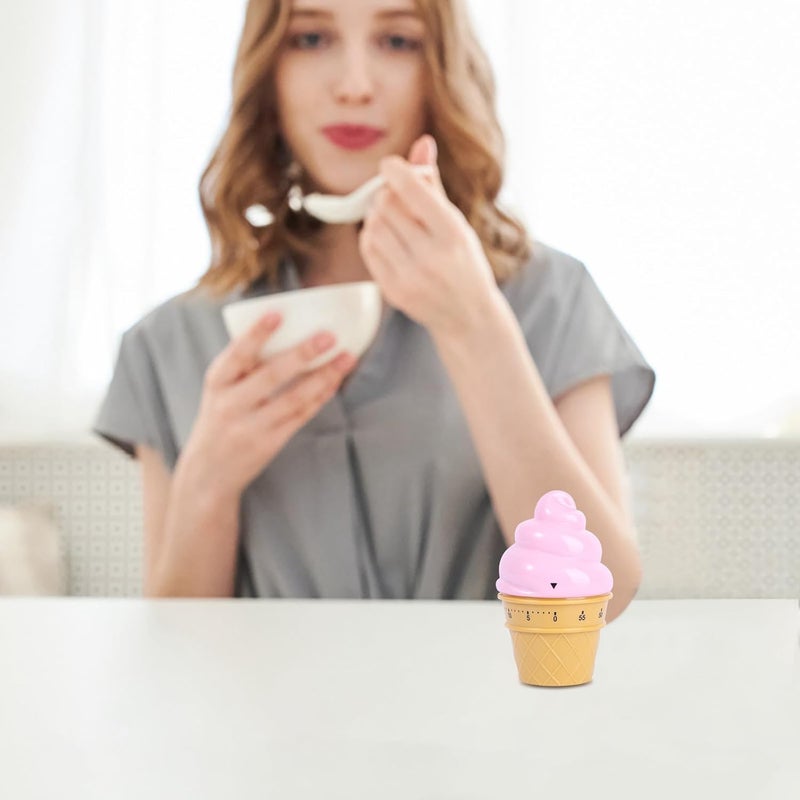 ABOOFAN Mechanical Kitchen Countdown Cooking Timer Ice Cream Design Practical Timing Reminder for Home and Classroom Use - Image 4