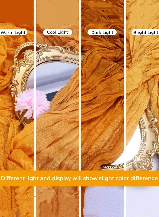 أوبتيكو مفرش طاولة، 90 × 400 سم، مفرش طاولة بطول 13 قدمًا، ديكور طاولة رومانسي، مفرش شفاف ريفي لحفلات استقبال المولود الجديد وحفلات الزفاف وحفلات العطلات (أصفر) - Image 4