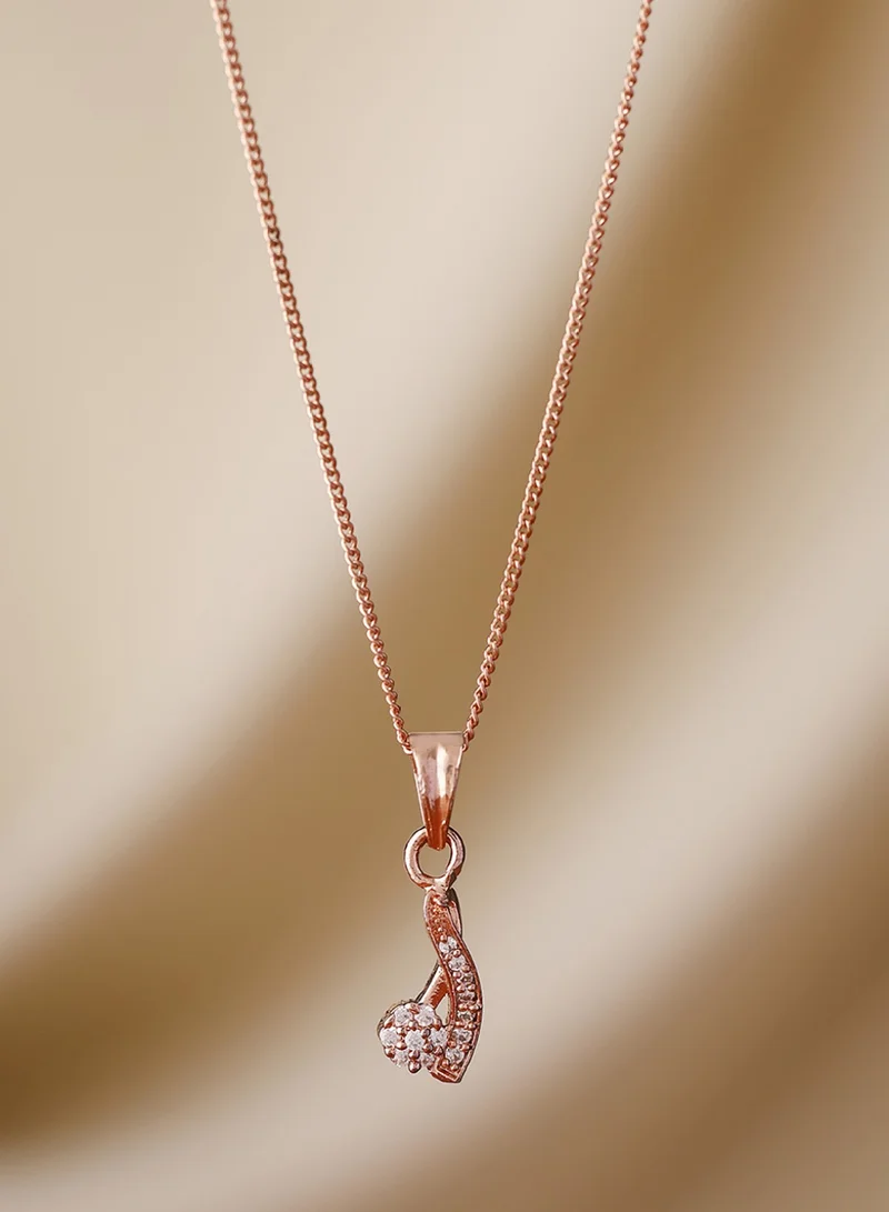 Priyaasi Rose Floral-Shaped Pendant With Chain
