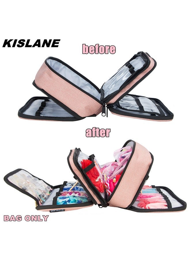 KISLANE Baby Girl Hair Accessories Storage Bag, Soft Headbands Holder, Barrette, Bows, Hair Ties, Pins, Clips Storage Bag For Girls, Baby Mittens Storage Travel Bag With Multi-Compartment  - Image 1