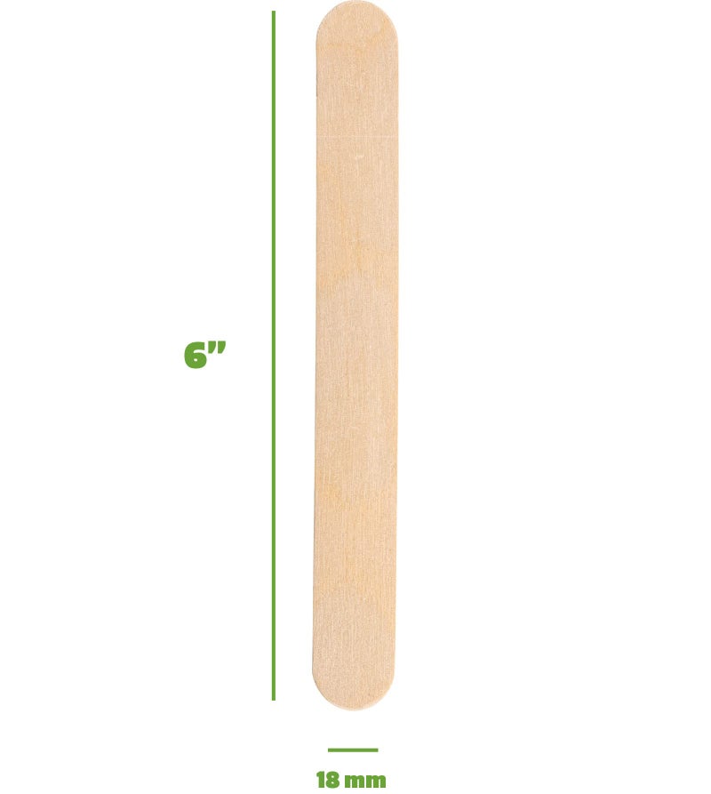GUSTO [100 Count] Jumbo 6 Inch Wooden Multi-Purpose Popsicle Sticks, Craft Sticks for ICES, Ice Cream, Waxing, Tongue Depressor Wood Sticks (Formerly Comfy Package) - Image 2