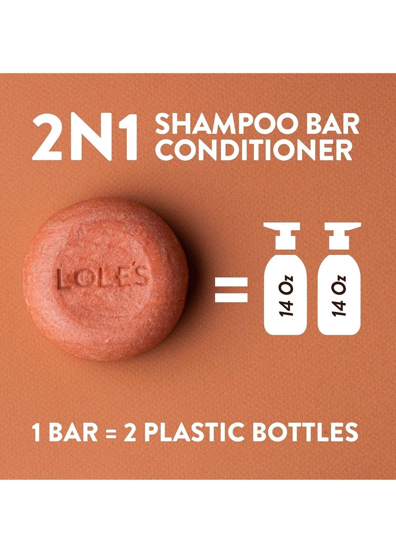 LOLE'S Shampoo Bar and Conditioner 2in1 with Argan Oil for Repair & Damage Control, Moisturizes & Cleans Scalp, Travel Shampoo, Silicone Free, 100g - Image 4