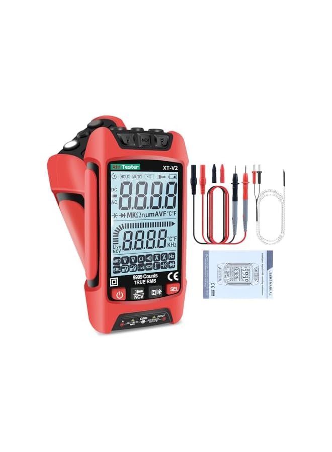 promass Digital Multimeter, 9999 Counts TRMS Auto-Ranging Voltmeter, Accurate AC/DC Voltage, Amp, Ohm, Capacitance, Frequency, and Diode Measurement with Backlight and Flashlight - Image 1