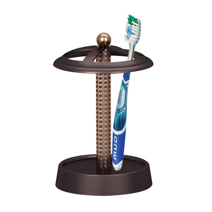 NU STEEL NUSTEEL SELMA DECORATIVE STEEL ELECTRIC SPIN TOOTHBRUSH RAZORSMAKEUP BRUSHES STORAGEBATH COLLECTIONBATHROOM VANITY COUNTERTOPS SMALL OIL RUBBED BRONZE COPPER