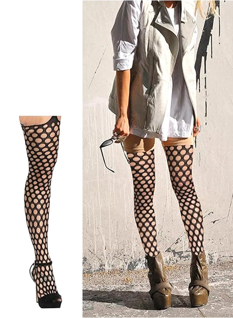 LLASIDO 5 Pairs Fishnet Thigh High Garter Stockings Patterned Tights for Women,Garter Belt Set & Suspender Pantyhose for Girl - Image 3