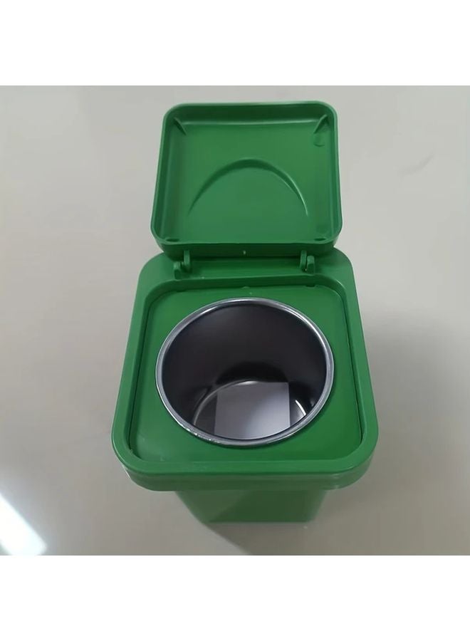 Black Wall Mounted Ashtray With Lid Anti Flyaway Trash Can - Image 3