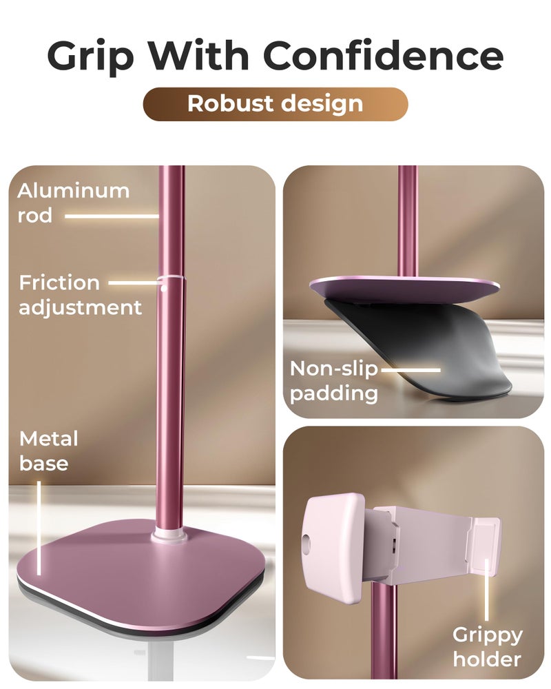 COOPER ChatStand, Adjustable Cell Phone Stand for Desk, Phone Stand for Recording, iPhone Holder for Filming, Small Tripod for iPhone, Fits Samsung, Android Smartphones, (Pink Rose Gold) - Image 4