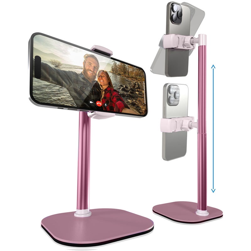 COOPER ChatStand, Adjustable Cell Phone Stand for Desk, Phone Stand for Recording, iPhone Holder for Filming, Small Tripod for iPhone, Fits Samsung, Android Smartphones, (Pink Rose Gold) - Image 1