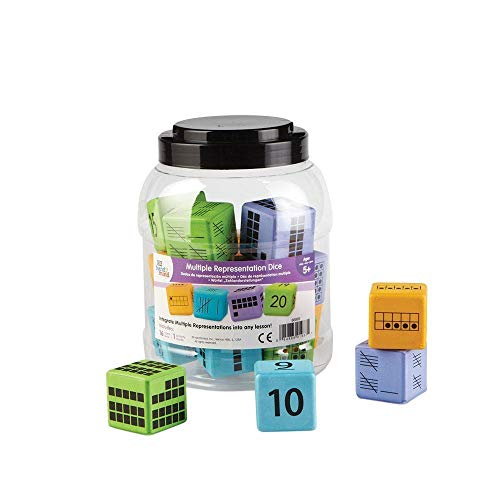 hand2mind Math Activity Dice Set Foam Math Dice for Kids Ages 58 6 Sided Die Represents A Number Ten Frame Tally Marks Or Base Ten Early Math Homeschool Supplies Set of 16 - Image 1