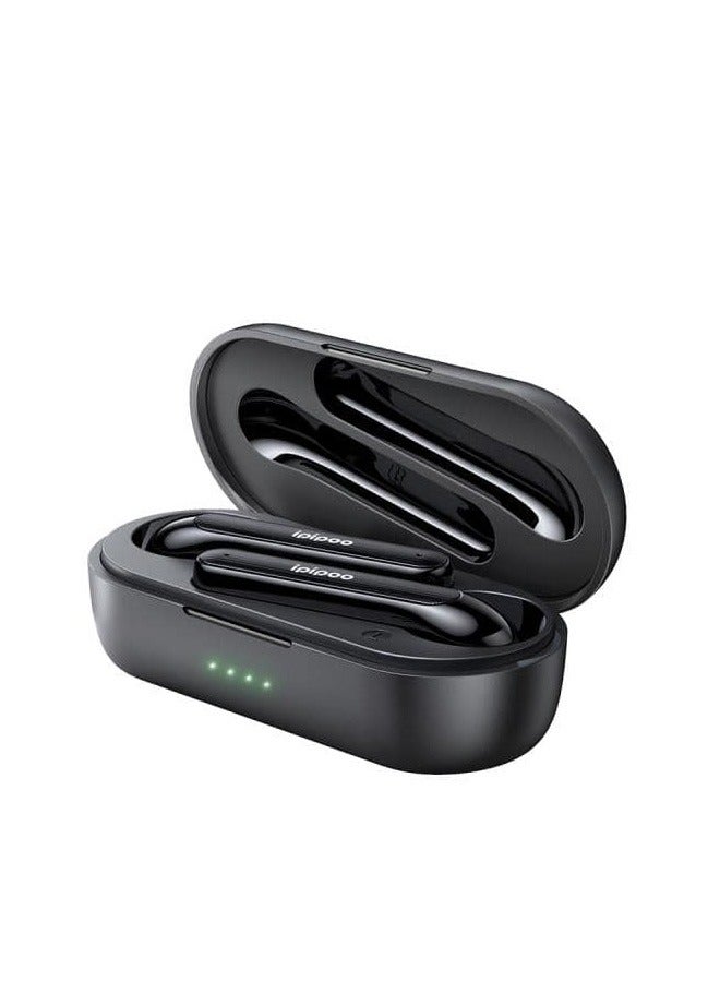 ipipoo Wireless Bluetooth sports earphones with high quality charging case black - Image 3