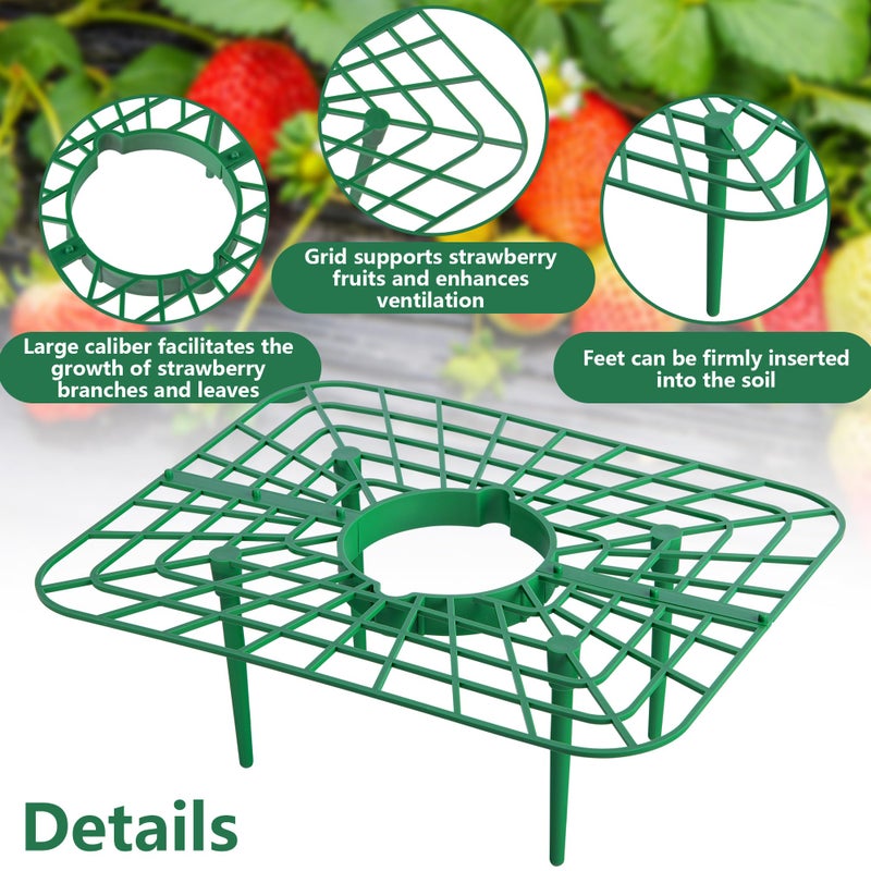 Iceyyyy 12 Packs Square Strawberry Supports-Strawberry Growing Racks- Plant Support Strawberry Stand Holder Growing Frame Keep Berries Clean (Square 12PCS) - Image 2