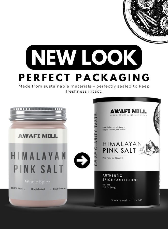 أباميك ملح هملايا الوردي من أوّافي – قطع معدنية كاملة (سِنْدها ناماك) | صخور ملح طبيعية ونقية لإعادة تعبئة المطاحن، والمخللات، والمحلول الملحي، وكتل التتبيل – 500 غرام | 17.6 أونصة - Image 2