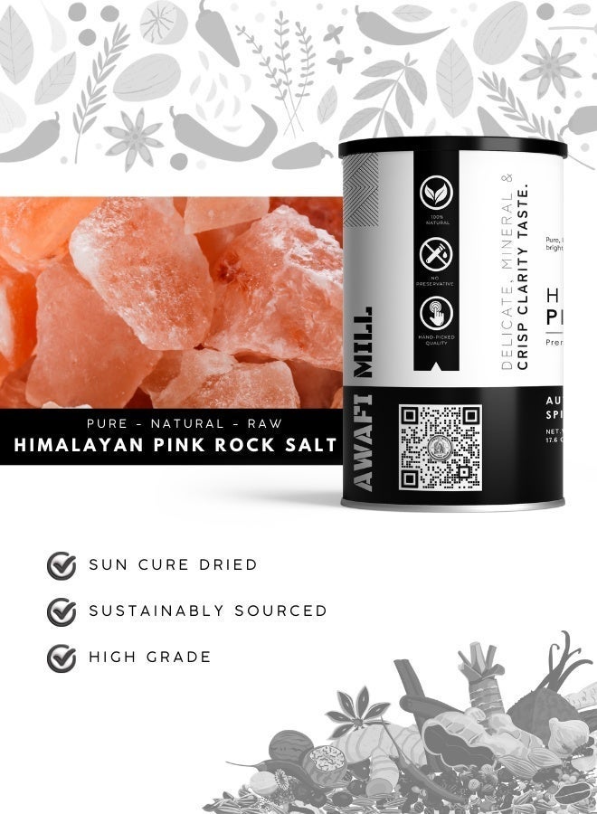 أباميك ملح هملايا الوردي من أوّافي – قطع معدنية كاملة (سِنْدها ناماك) | صخور ملح طبيعية ونقية لإعادة تعبئة المطاحن، والمخللات، والمحلول الملحي، وكتل التتبيل – 500 غرام | 17.6 أونصة - Image 3
