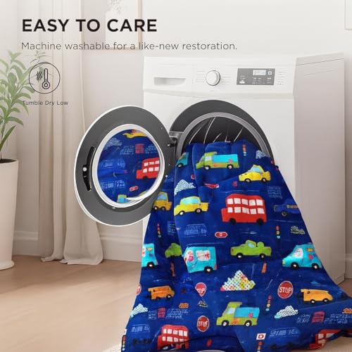 PRISCILLA 200 GSM 400 TC Kids Glace Cotton Reversible Cartoon Printed Double Bed King Size Comforter with Matching Bedsheet 90 * 100 with 2 Pillow Covers Set of 4 Pieces (Design 4) - Image 5