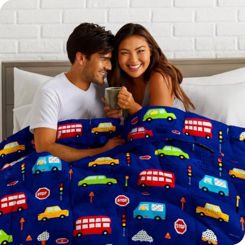 PRISCILLA 200 GSM 400 TC Kids Glace Cotton Reversible Cartoon Printed Double Bed King Size Comforter with Matching Bedsheet 90 * 100 with 2 Pillow Covers Set of 4 Pieces (Design 4) - Image 4
