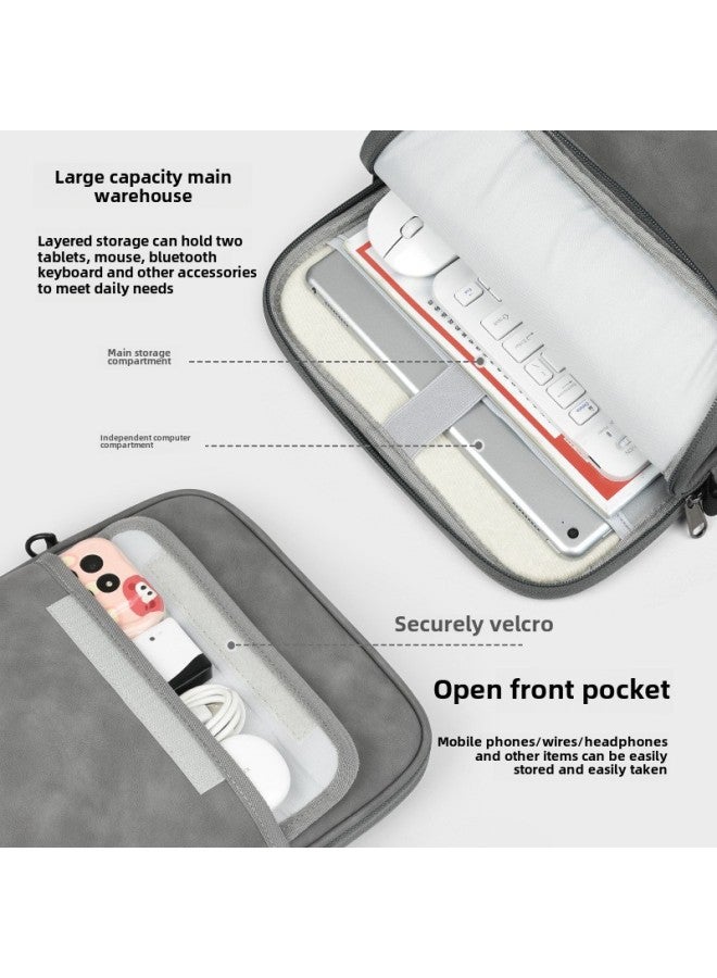 Crossbody Portable Tablet Computer Bag High-grade Sheep Material Anti-seismic Waterproof Lightweight IPad Storage Bag Sleek Bag-Color:Portable Style/dark Gray-Size:13inch - Image 4