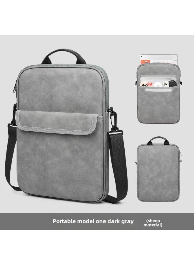 Crossbody Portable Tablet Computer Bag High-grade Sheep Material Anti-seismic Waterproof Lightweight IPad Storage Bag Sleek Bag-Color:Portable Style/dark Gray-Size:13inch - Image 1