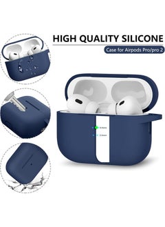 SJet Soft Silicone Protective Case Cover for AirPods Pro 2/Pro with Cleaner Kit and Keychain(Blue)  - Image 4