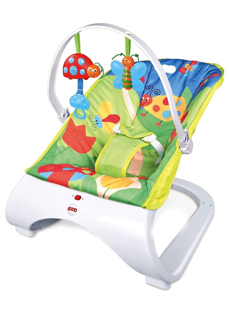 Tiibaby Baby Rocker, Musical Toys, Gentle Vibrations, 3-Point Harness, 0-18 Months - Image 1