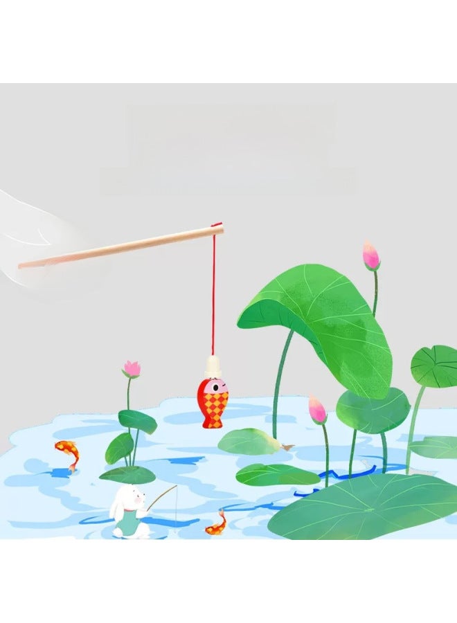 لوح لوغاريتمي لصيد الأسماك المغناطيسي، لعبة خشبية للأطفال، شكل رقمي مطابق لتعليم الرياضيات المعرفية، مساعدة في التعليم المبكر، لوح لوغاريتمي للصيد - اللون: لوح لوغاريتمي لصيد الأسماك خمسة في واحد (صندوق من جلد البقر) - Image 5