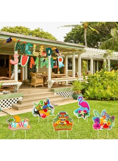 HOWAF Hello Summer Banner Tropical Flamingo Parrot Theme Summer Beach Pool Party Decorations Hello Summer Decorations For Home Office Hello Summer Birthday Party Decorations  - Image 5
