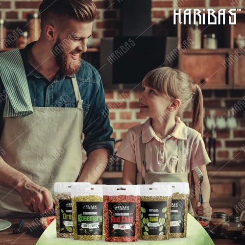 HARIBAS Seasonings Herbs & Spices Thyme, Basil, Chilli Flakes, Oregano & Rosemary 20gm Each | Mixed Herbs Seasonings - Image 2