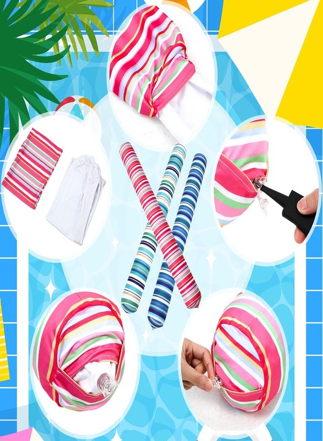 WinnerWhy 3 Pack Inflatable Swim Pool Noodle 54'' Large Swimming Pool Noodles for Floating, Fabric Covered Water Swim Float for Adults - Image 4