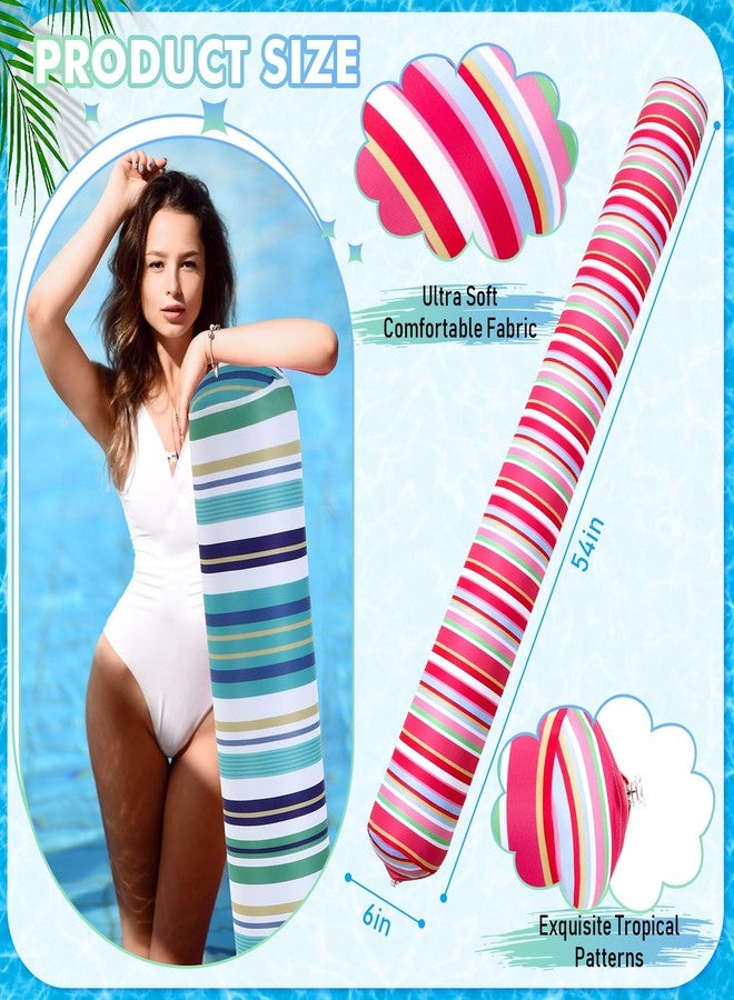 WinnerWhy 3 Pack Inflatable Swim Pool Noodle 54'' Large Swimming Pool Noodles for Floating, Fabric Covered Water Swim Float for Adults - Image 2