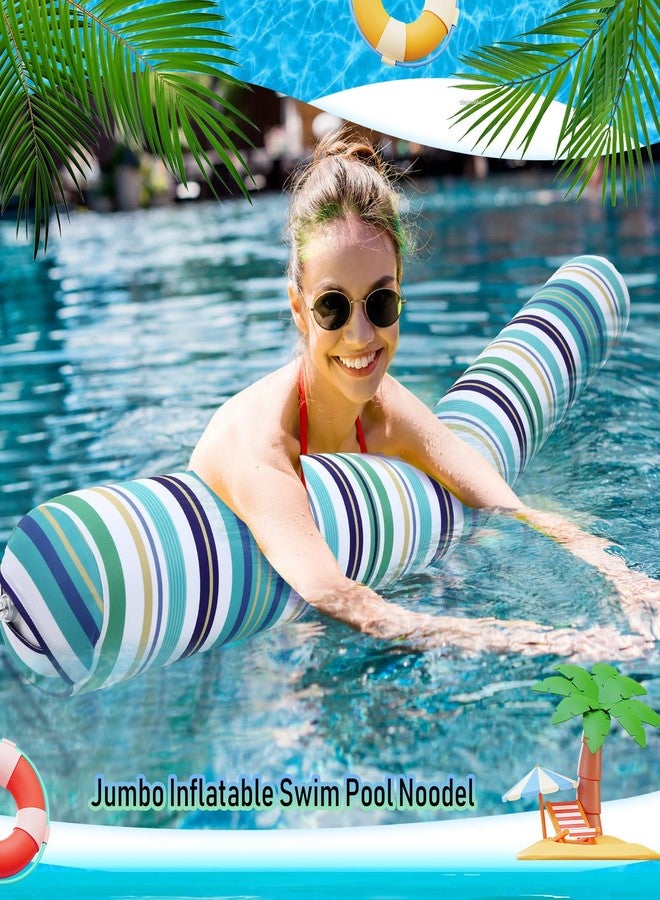 WinnerWhy 3 Pack Inflatable Swim Pool Noodle 54'' Large Swimming Pool Noodles for Floating, Fabric Covered Water Swim Float for Adults - Image 3