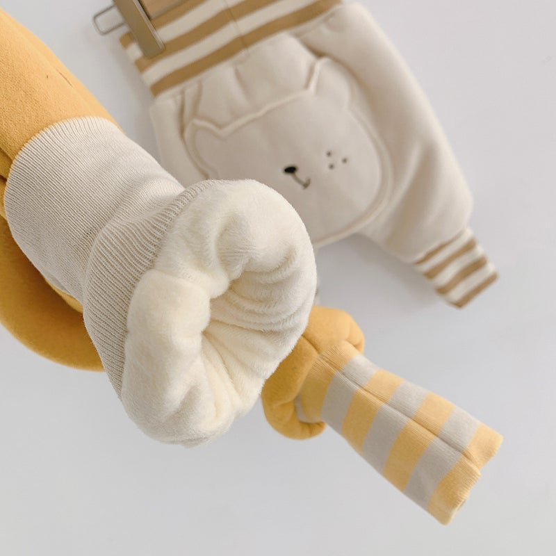 Baby's Pants with Velvet Thickened Autumn and Winter Cute Cartoon Large PP Pants Outer Wear Baby Warm High Waist Big Fat Pants - Image 3