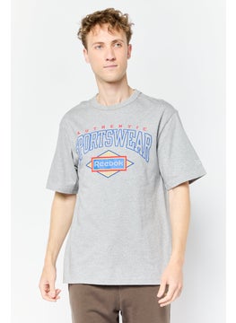 Reebok Men Sportswear Fit Short Sleeves Outdoor T-Shirt, Grey  - Image 1