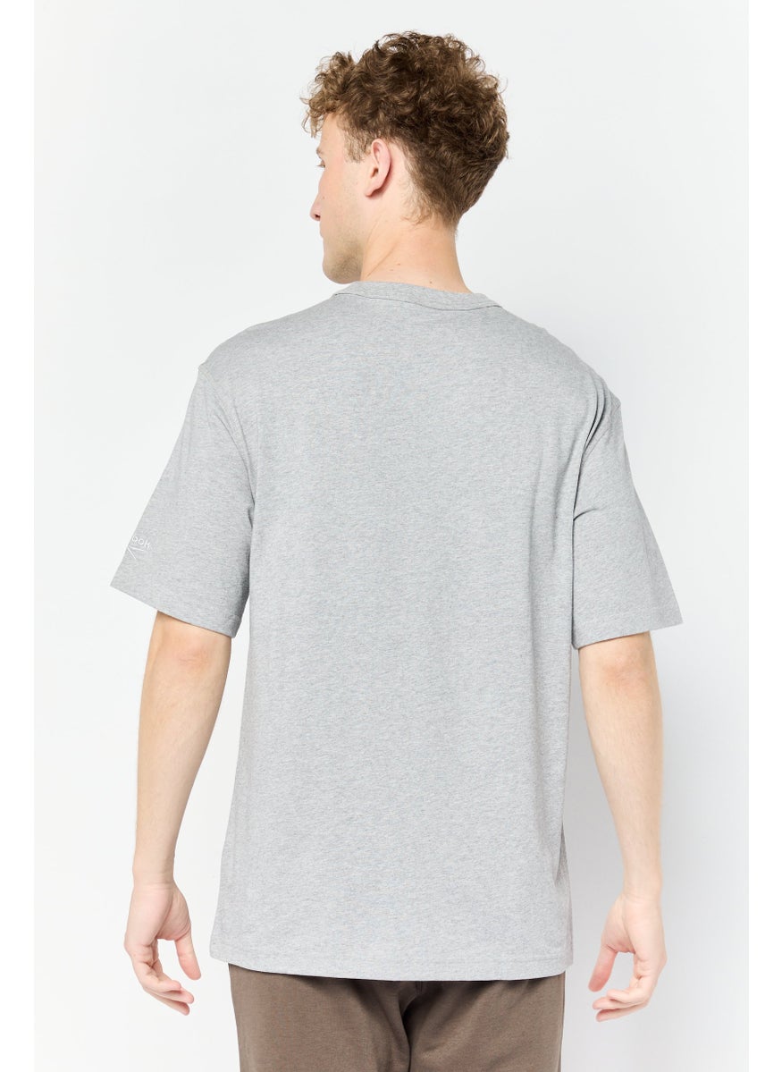 Reebok Men Sportswear Fit Short Sleeves Outdoor T-Shirt, Grey  - Image 3