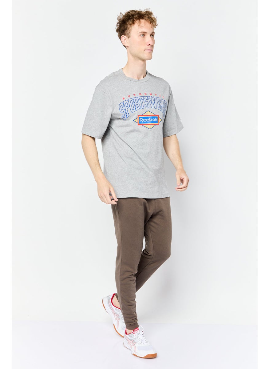 Reebok Men Sportswear Fit Short Sleeves Outdoor T-Shirt, Grey  - Image 4