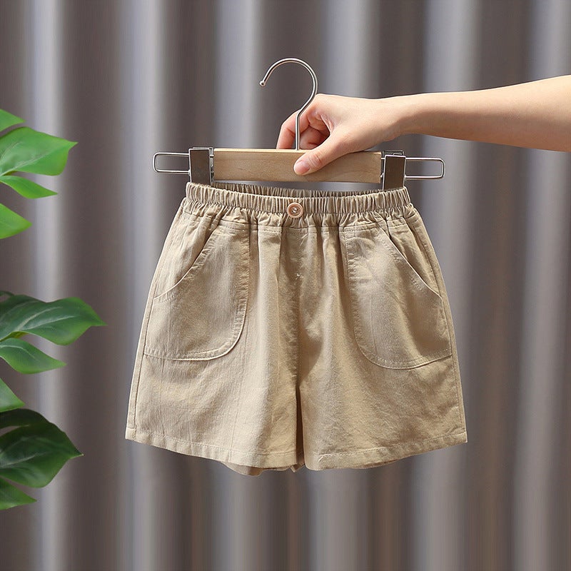 New Solid Color Cotton Shorts For Boys And Girls, Trendy Summer Wear, Casual Shorts For Small And Medium-Sized Children, Baby Summer Thin Pants - Image 3